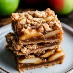 SALTED CARAMEL APPLE PIE BARS centered hero view, clean and uncluttered