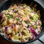 TUNA AND CABBAGE SALAD centered hero view, clean and uncluttered
