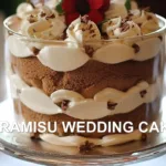 TIRAMISU WEDDING CAKE centered hero view, clean and uncluttered