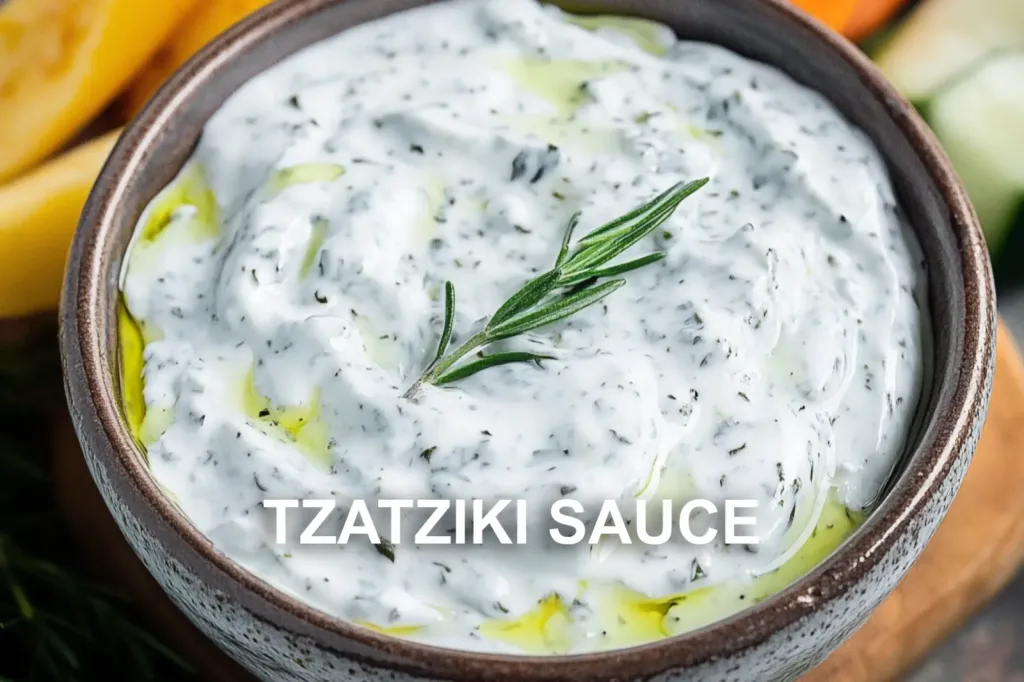 TZATZIKI SAUCE centered hero view, clean and uncluttered