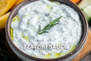 TZATZIKI SAUCE centered hero view, clean and uncluttered
