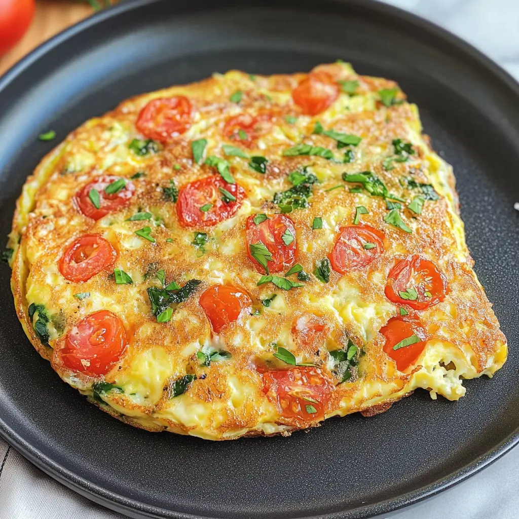 10 MINUTE AIR FRYER OMELETTE centered hero view, clean and uncluttered