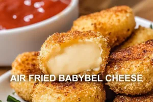 Air Fried Babybel Cheese Recipe Easy and Irresistible AIR FRIED BABYBEL CHEESE centered hero view, clean and uncluttered
