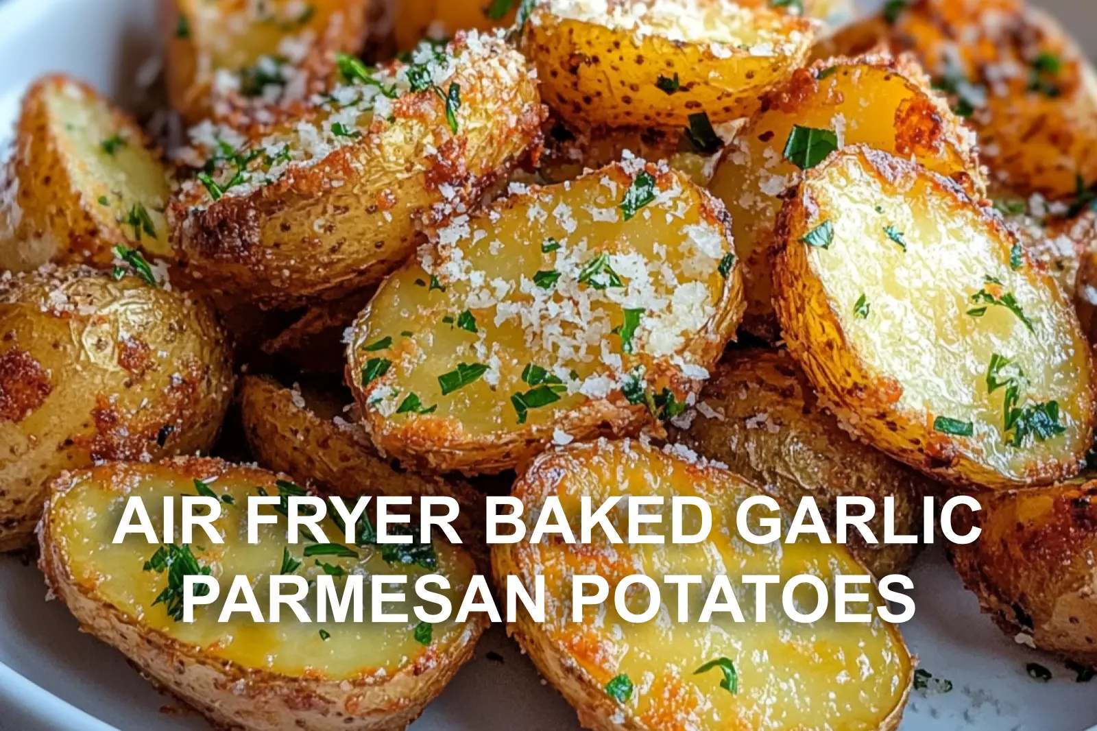 Air Fryer Baked Garlic Parmesan Potatoes Recipe Easy