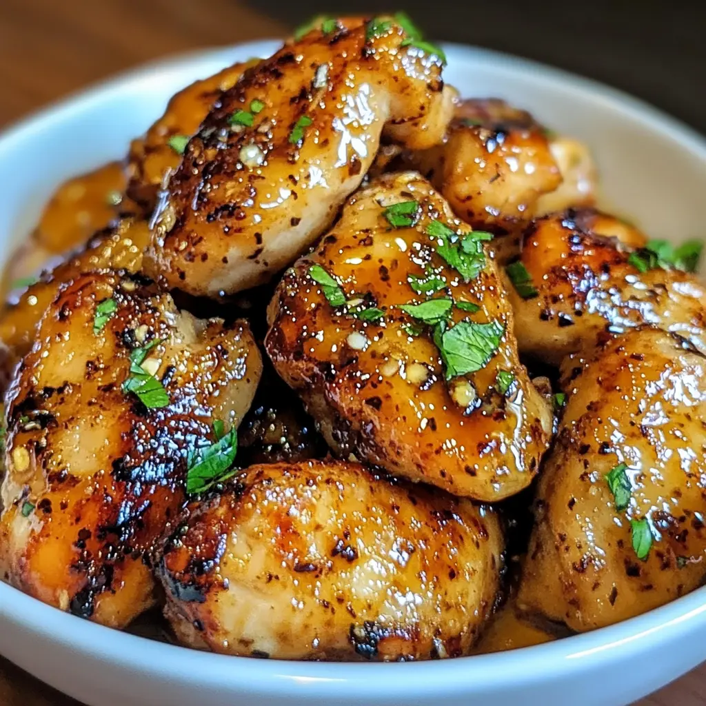 Air Fryer Honey Butter Garlic Chicken Recipe Easy 6 Air fryer honey butter garlic chicken with golden crispy coating on a clean white plate