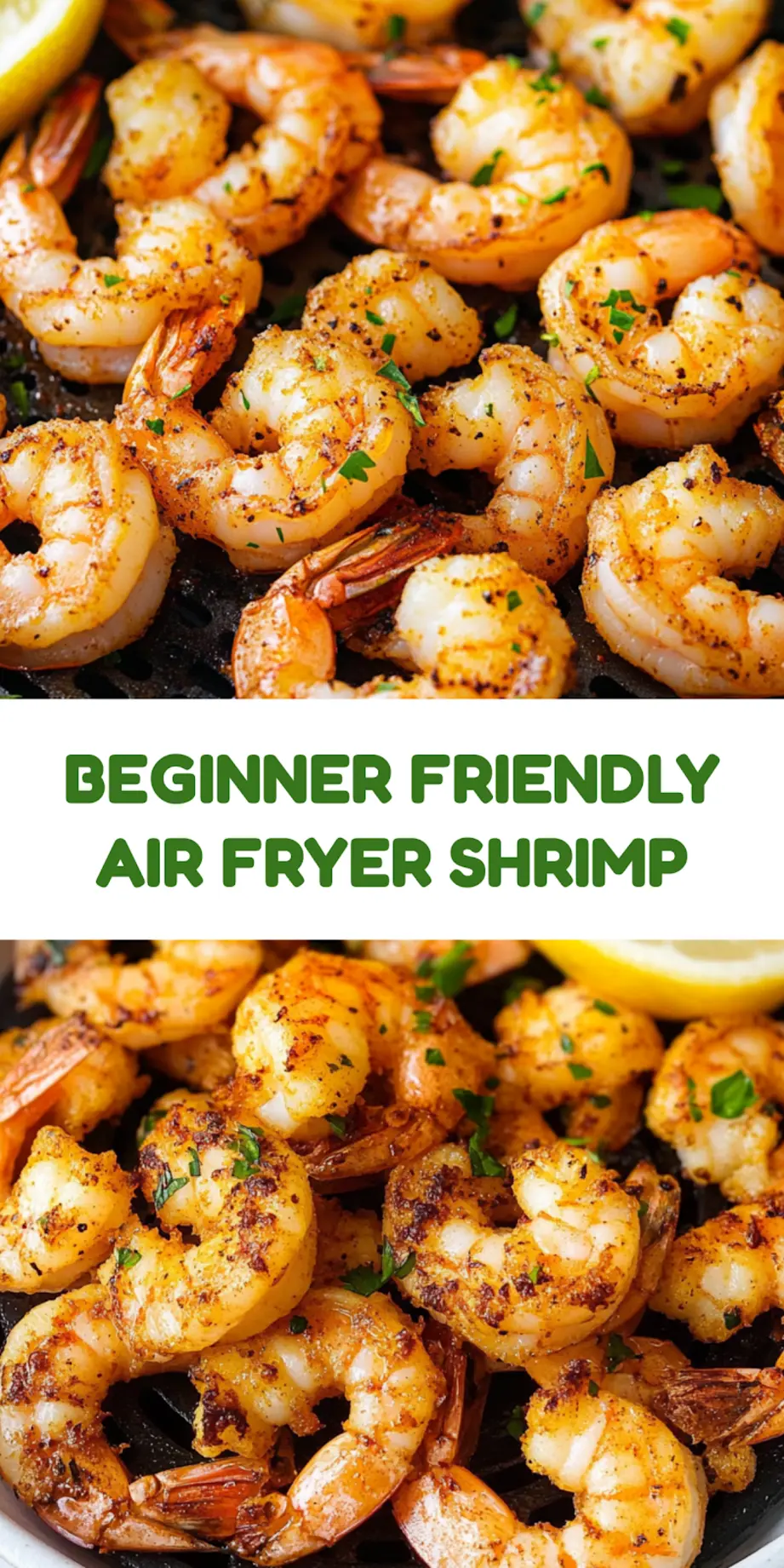 AIR FRYER SHRIMP centered hero view, clean and uncluttered