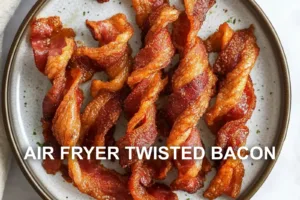 Air Fryer Twisted Bacon Recipe Easy and Irresistible AIR FRYER TWISTED BACON centered hero view, clean and uncluttered