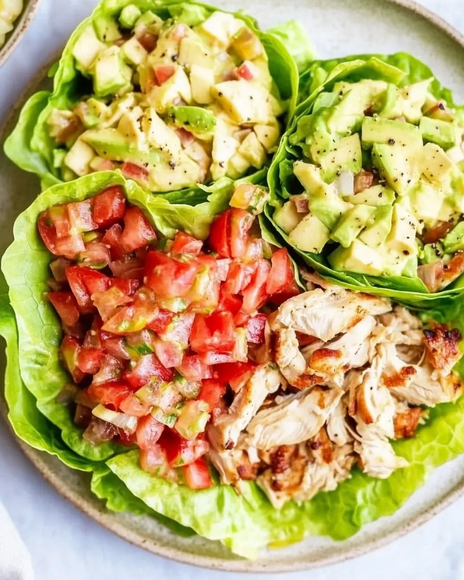 BLTA Chicken Salad Lettuce Wrap Recipe Easy and Fresh 6 BLTA CHICKEN SALAD LETTUCE WRAP centered hero view, clean and uncluttered