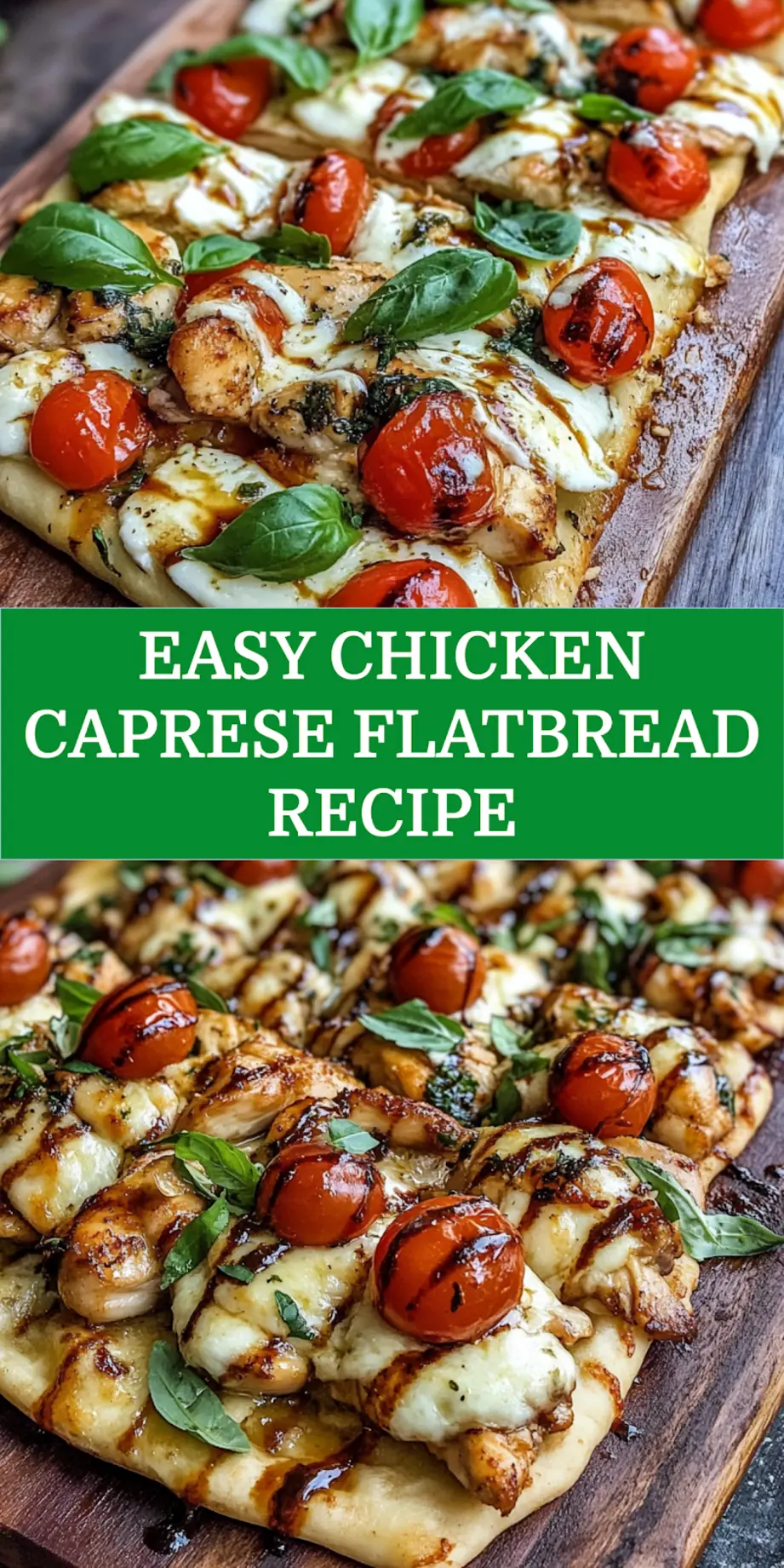 Chicken Caprese Flatbread Recipe Easy Fresh and Delicious 7 Chicken Caprese Flatbread centered hero view, clean and uncluttered
