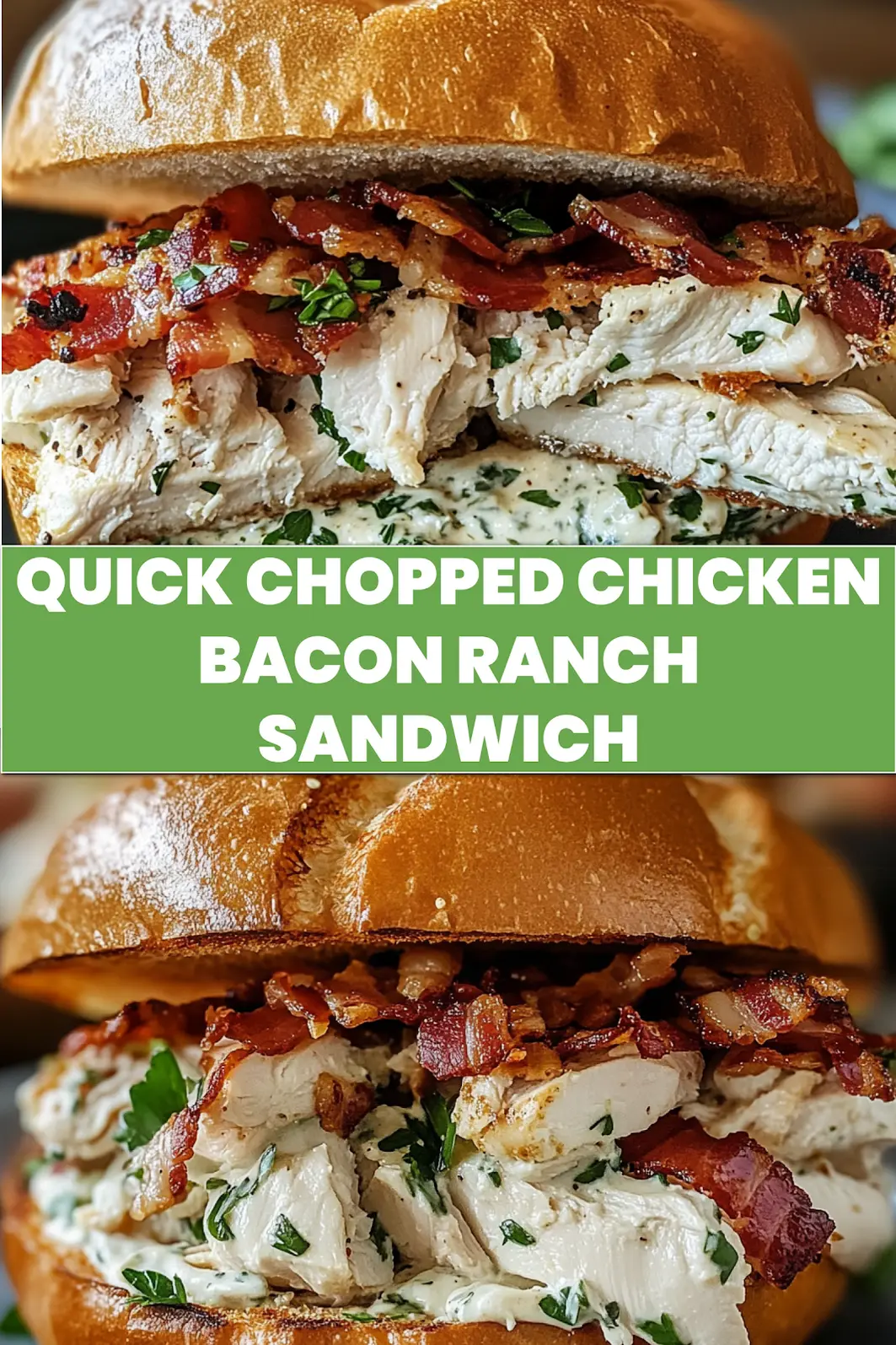 Chopped Chicken Bacon Ranch Sandwich Recipe Easy Best 7 Chopped Chicken Bacon Ranch Sandwich centered hero view, clean and uncluttered pin