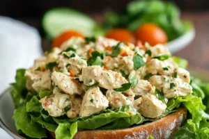 COPYCAT CHICK FIL A CHICKEN SALAD centered hero view, clean and uncluttered