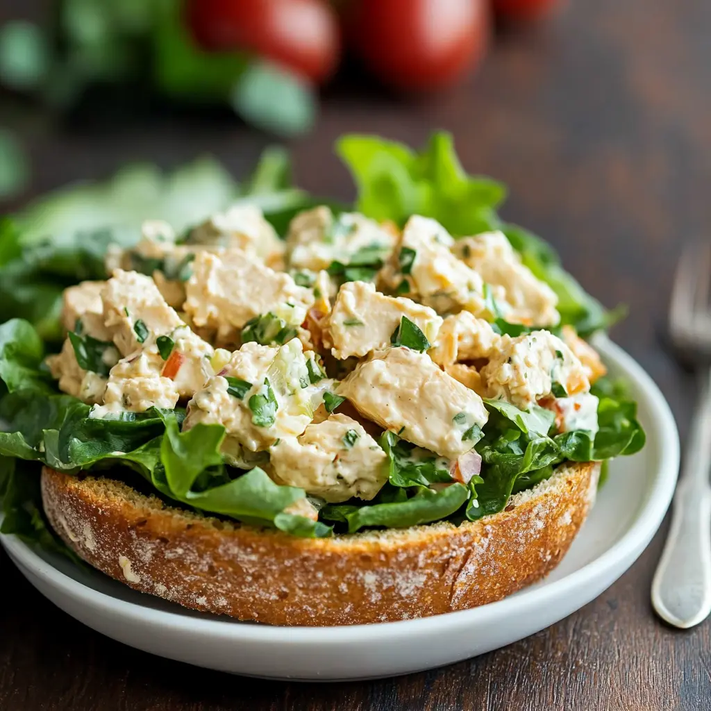 Copycat Chick-fil-A Chicken Salad centered hero view, clean and uncluttered