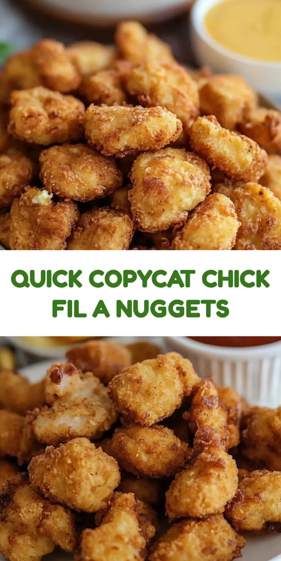 Copycat Chick-fil-A nuggets pin image for Pinterest