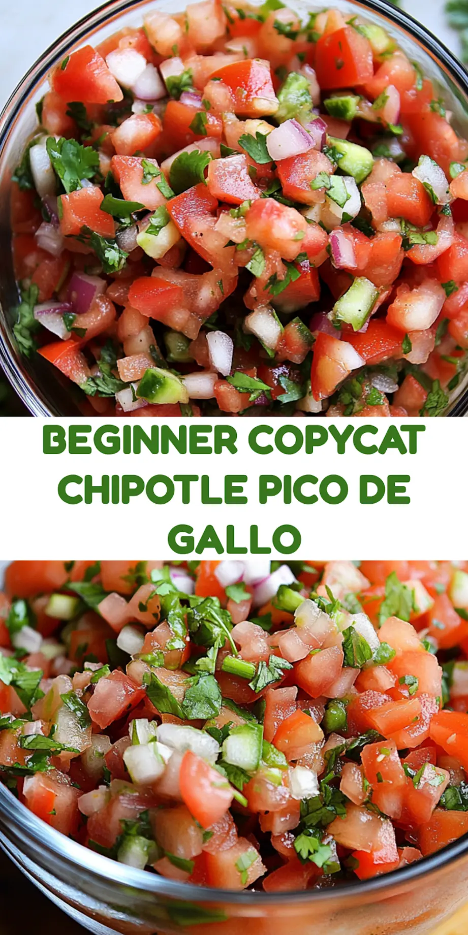 Copycat Chipotle Pico de Gallo centered hero view, clean and uncluttered