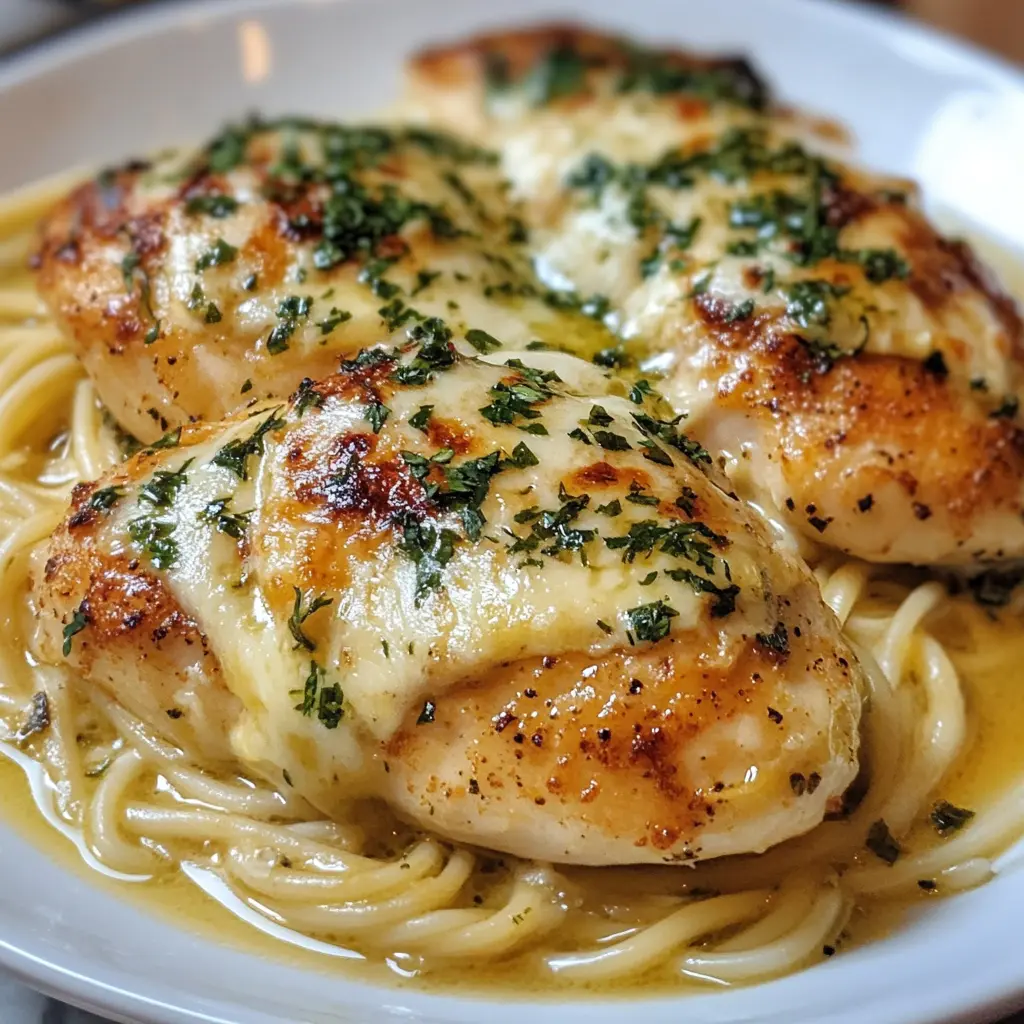 Copycat Olive Garden Chicken and Shrimp Carbonara with golden bread crumb topping in baking dish