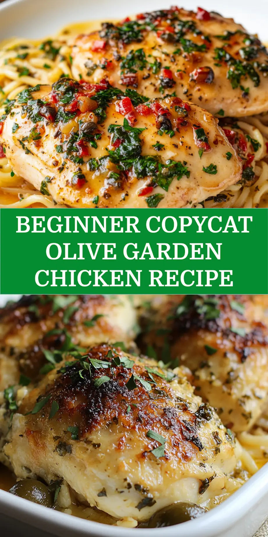 Copycat Olive Garden Chicken and Shrimp Carbonara with cheesy topping pinterest pin