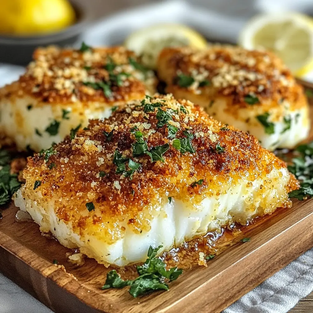 Crispy Air Fryer Parmesan Crusted Cod Recipe Easy Quick 6 Crispy Air Fryer Parmesan Crusted Cod centered hero view, clean and uncluttered