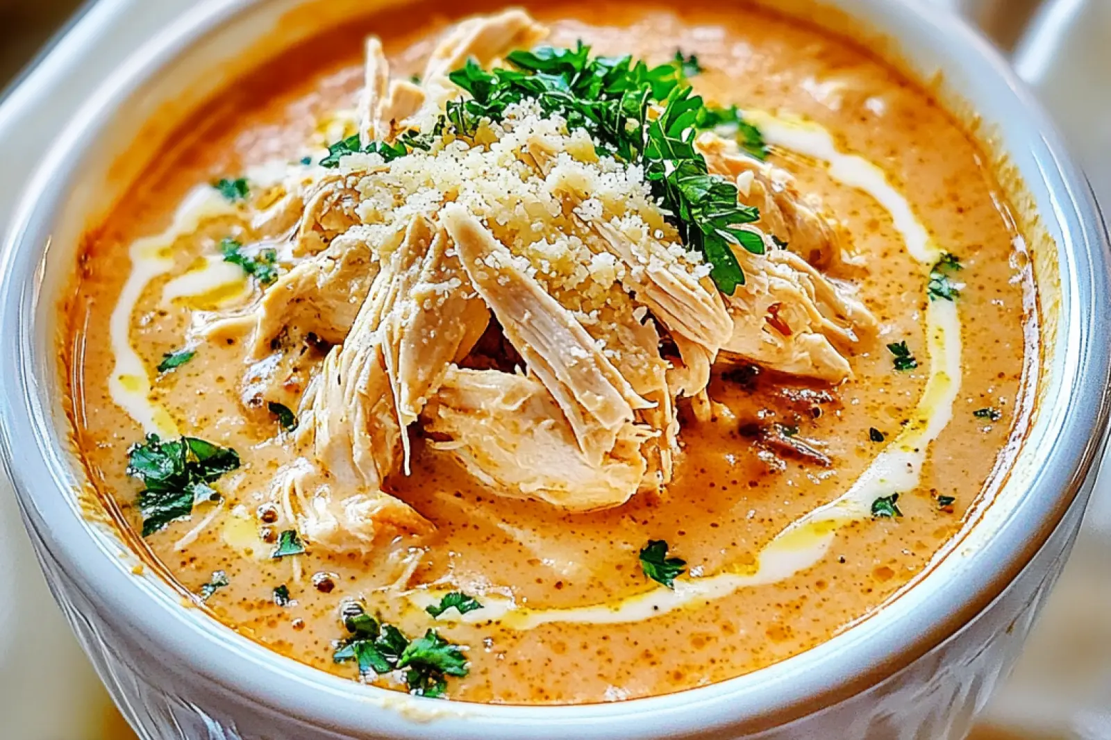Crock Pot Creamy Chicken Parmesan Soup Easy Weeknight Dinner