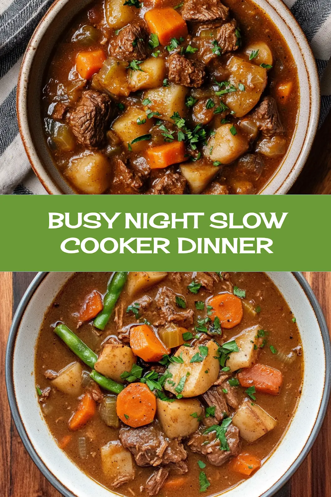 CROCKPOT BEEF STEW centered hero view, clean and uncluttered