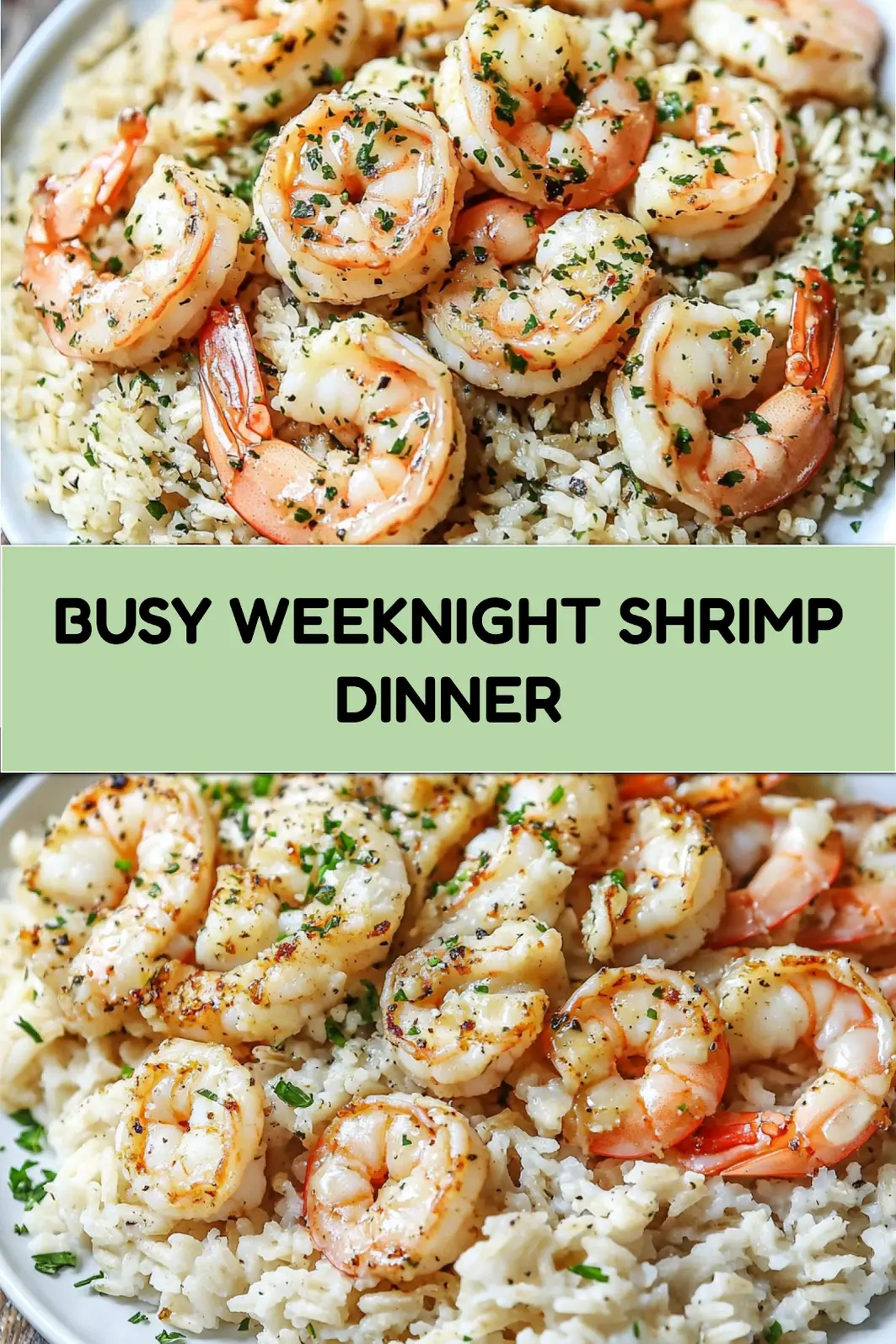 Garlic Butter Shrimp and Rice Easy Weeknight Dinner 7 GARLIC BUTTER SHRIMP AND RICE centered hero view, clean and uncluttered