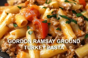 GORDON RAMSAY GROUND TURKEY PASTA centered hero view, clean and uncluttered