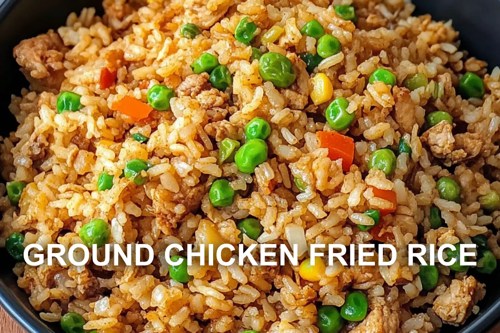 GROUND CHICKEN FRIED RICE centered hero view, clean and uncluttered