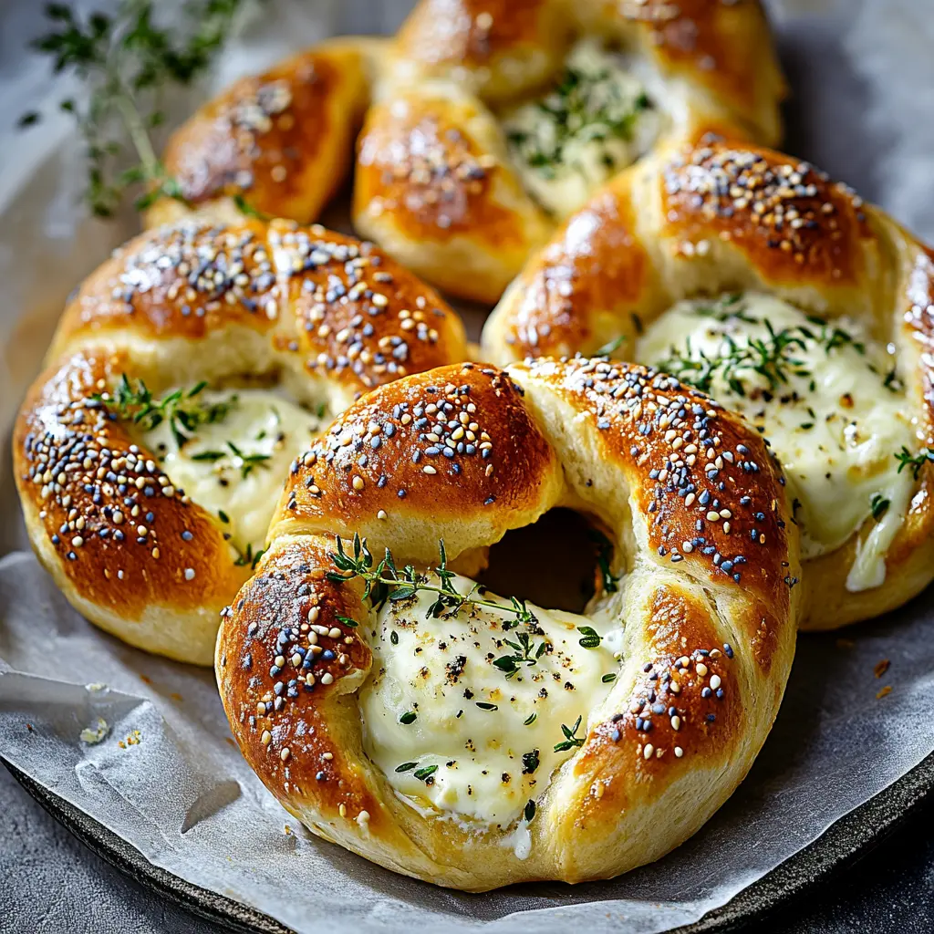 MOZZARELLA STUFFED SOFT PRETZELS centered hero view, clean and uncluttered