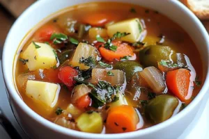 OLIVE GARDEN VEGETABLE SOUP centered hero view, clean and uncluttered