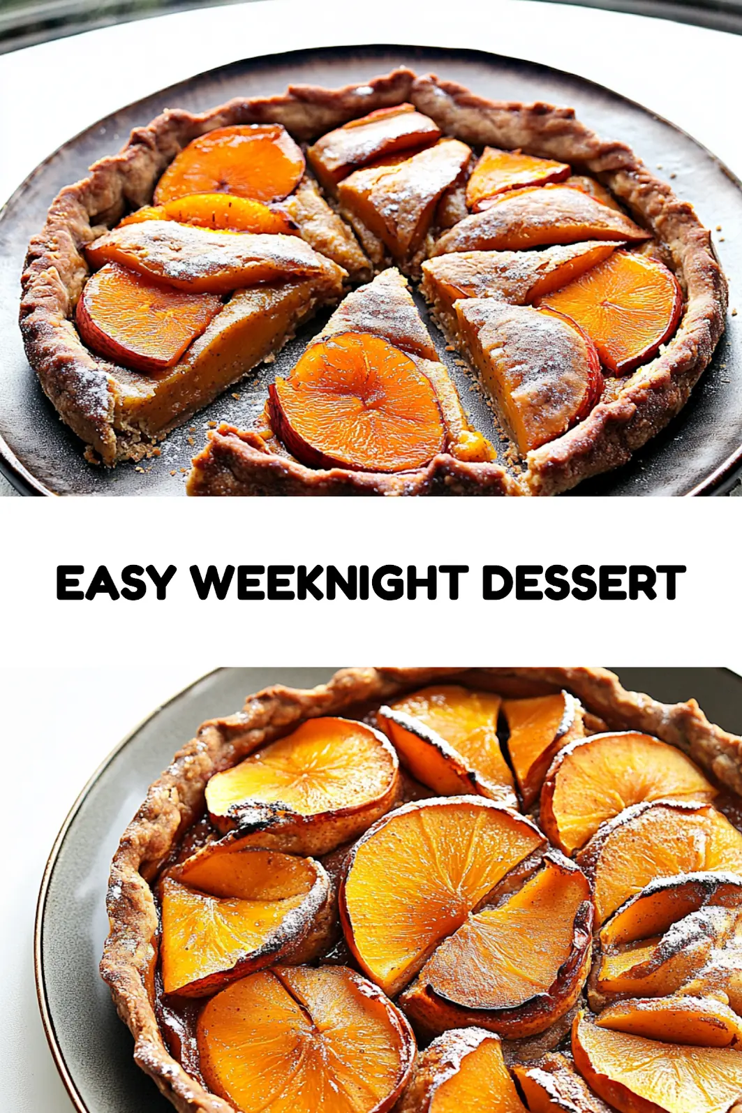 Rustic persimmon galette with golden crust perfect for pinning