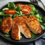 AIR FRYER CRISPY CHICKEN BREAST centered hero view, clean and uncluttered