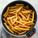 AIR FRYER FROZEN FRENCH FRIES centered hero view, clean and uncluttered