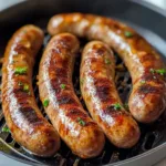 BRATS IN AIR FRYER centered hero view, clean and uncluttered