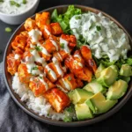 BUFFALO CHICKEN BOWLS centered hero view, clean and uncluttered