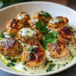 CHICKEN KOFTA GARLIC YOGURT SAUCE centered hero view, clean and uncluttered