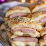 HAM AND CHEESE SLIDERS centered hero view, clean and uncluttered