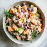 SALMON SALAD centered hero view, clean and uncluttered