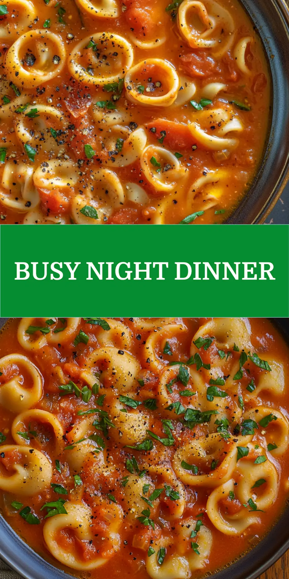 Tomato Tortellini Soup Easy Cozy Weeknight Dinner 7 TOMATO TORTELLINI SOUP centered hero view, clean and uncluttered
