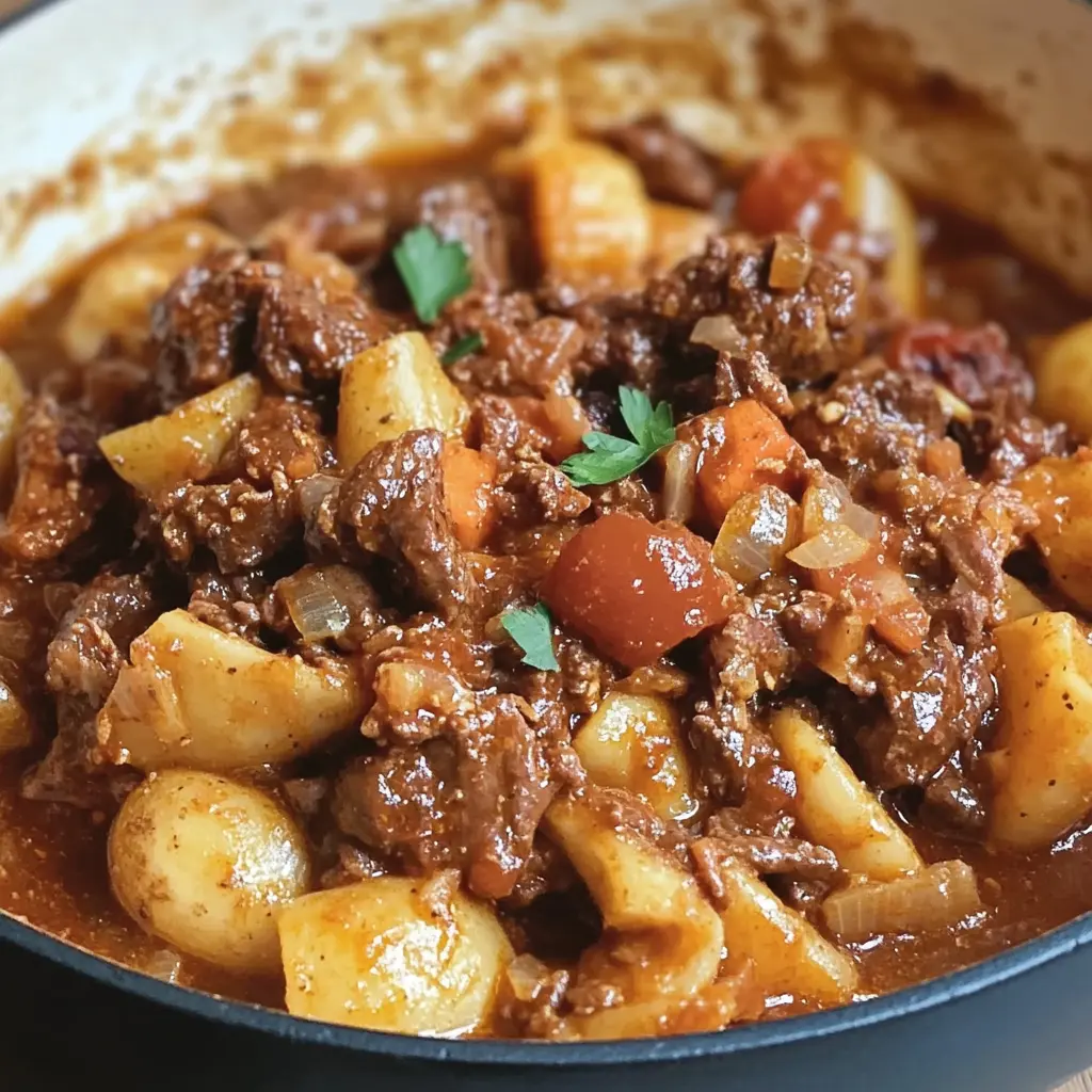 WEEKNIGHT BEEF RAGOUT centered hero view, clean and uncluttered