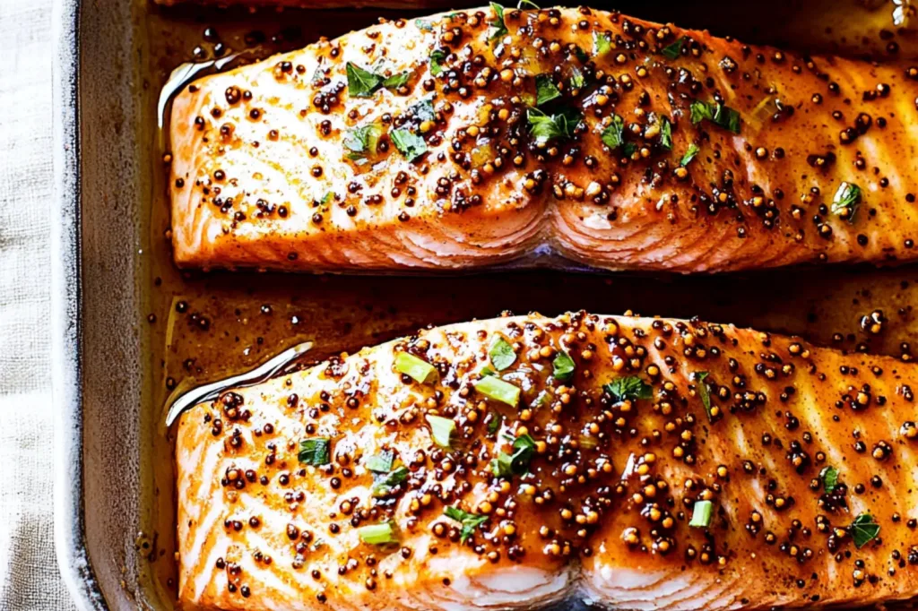 20 MINUTE HONEY MUSTARD SALMON centered hero view, clean and uncluttered
