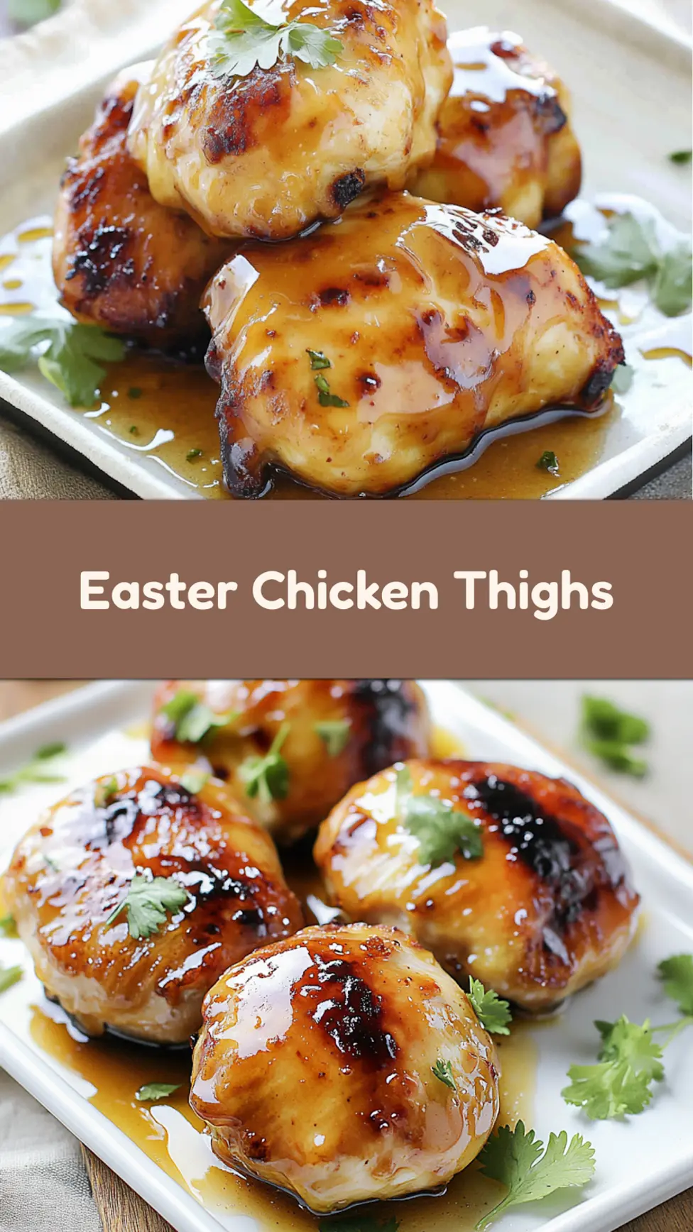Air Fryer Easter Chicken Thighs Honey Glazed Easy Weeknight Dinner 7 Air fryer Easter chicken thighs honey glazed centered hero view clean and uncluttered pin