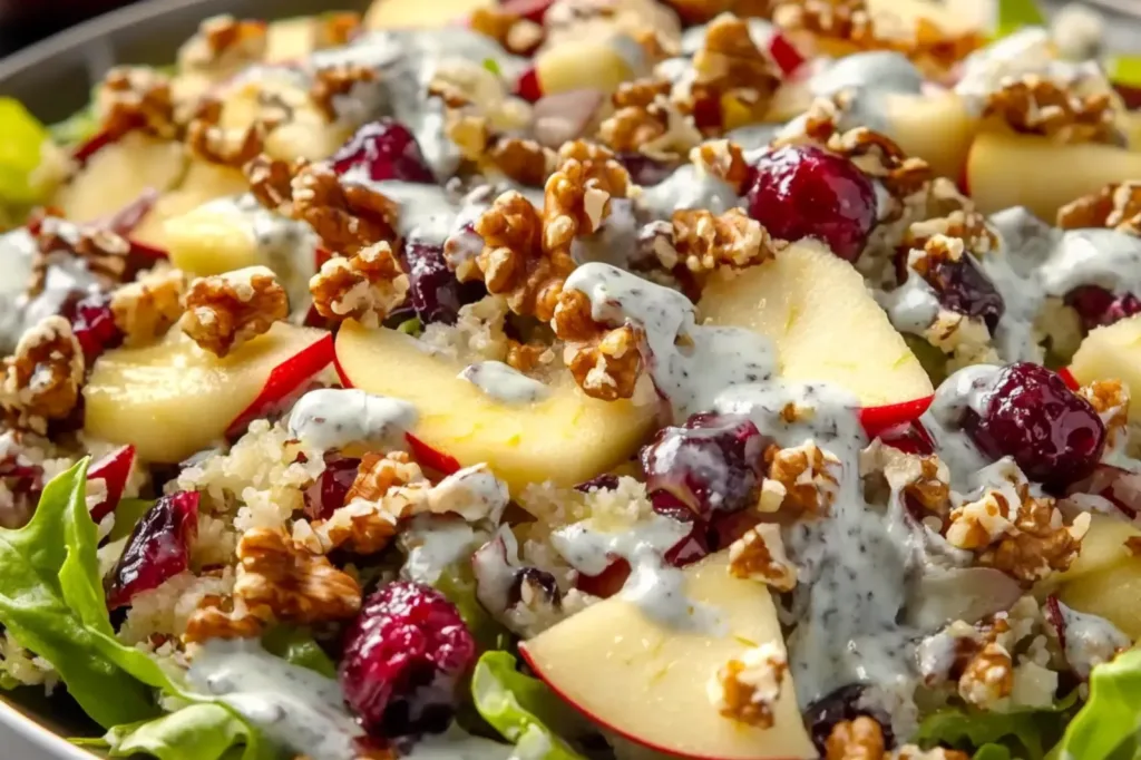 APPLE WALNUT CRANBERRY SALAD centered hero view, clean and uncluttered