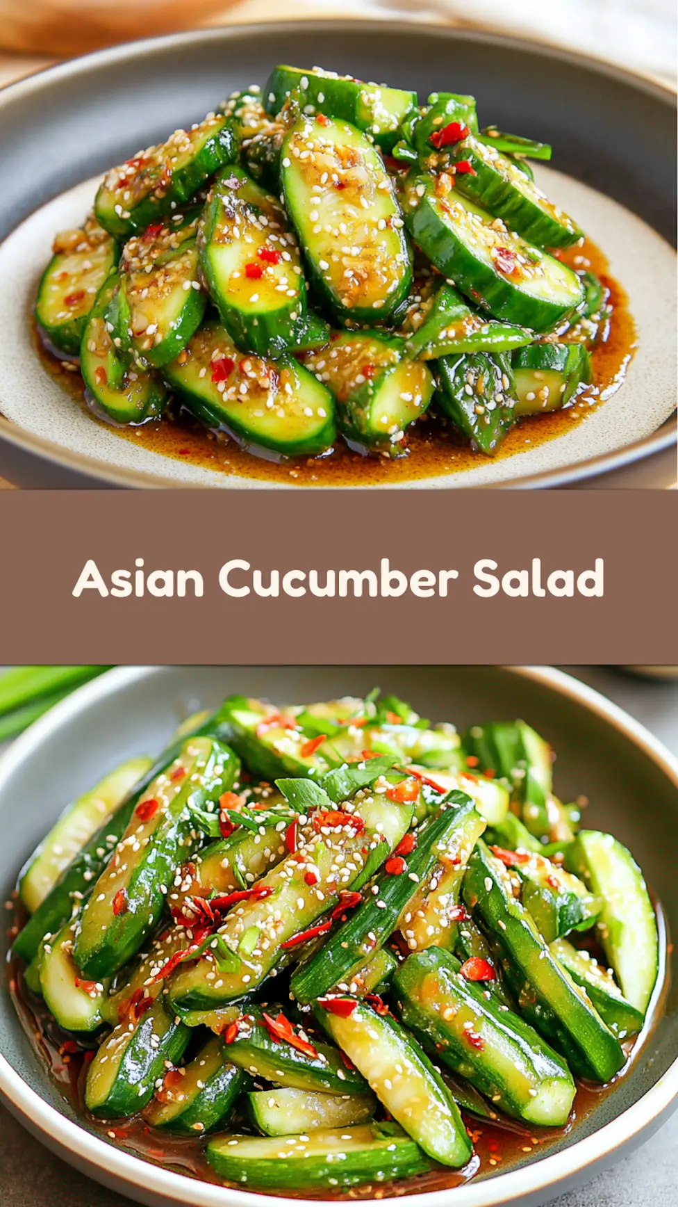 Asian Cucumber Salad TikTok Recipe centered hero view, clean and uncluttered