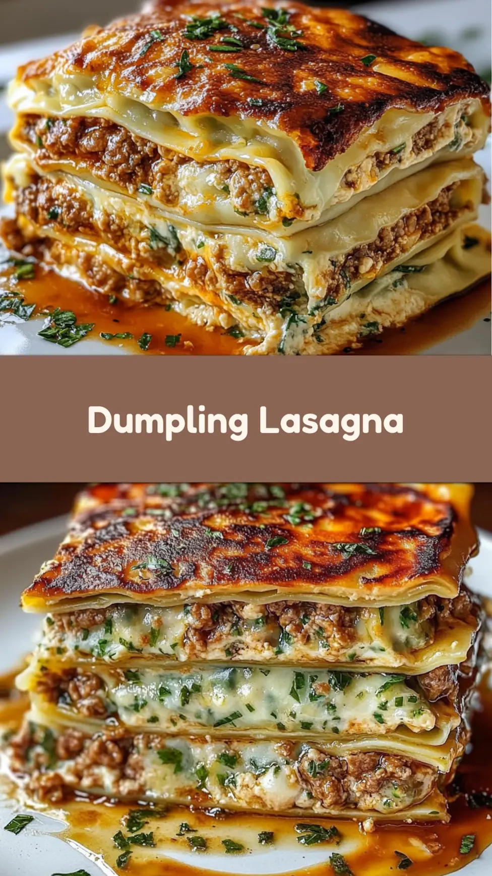 Asian Dumpling Lasagna Layers Easy Weeknight Dinner 7 ASIAN DUMPLING LASAGNA LAYERS centered hero view, clean and uncluttered
