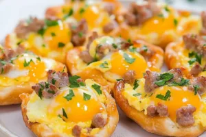 Baked Egg Boats Recipe Easy Delicious Weeknight Dinner BAKED EGG BOATS RECIPE centered hero view, clean and uncluttered
