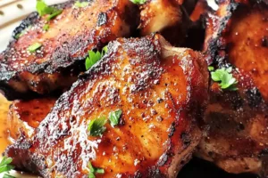 Best Damn Air Fryer Pork Chops Easy Weeknight Dinner BEST DAMN AIR FRYER PORK CHOPS centered hero view, clean and uncluttered