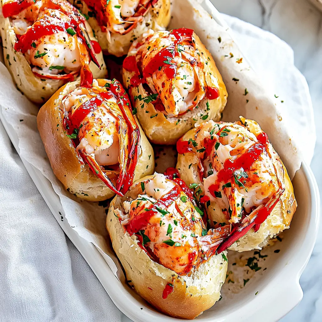 BEST EVER WARM BUTTERY LOBSTER ROLLS centered hero view, clean and uncluttered