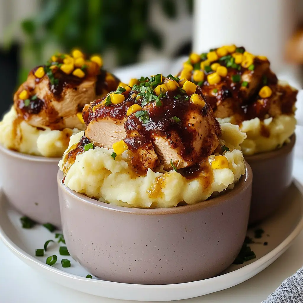 Chicken Mashed Potato Bowls Easy Comforting Dinner 6 CHICKEN MASHED POTATO BOWLS centered hero view, clean and uncluttered