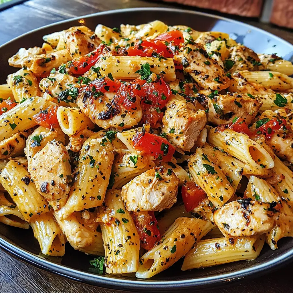 CHICKEN PASTA PRIMAVERA centered hero view, clean and uncluttered