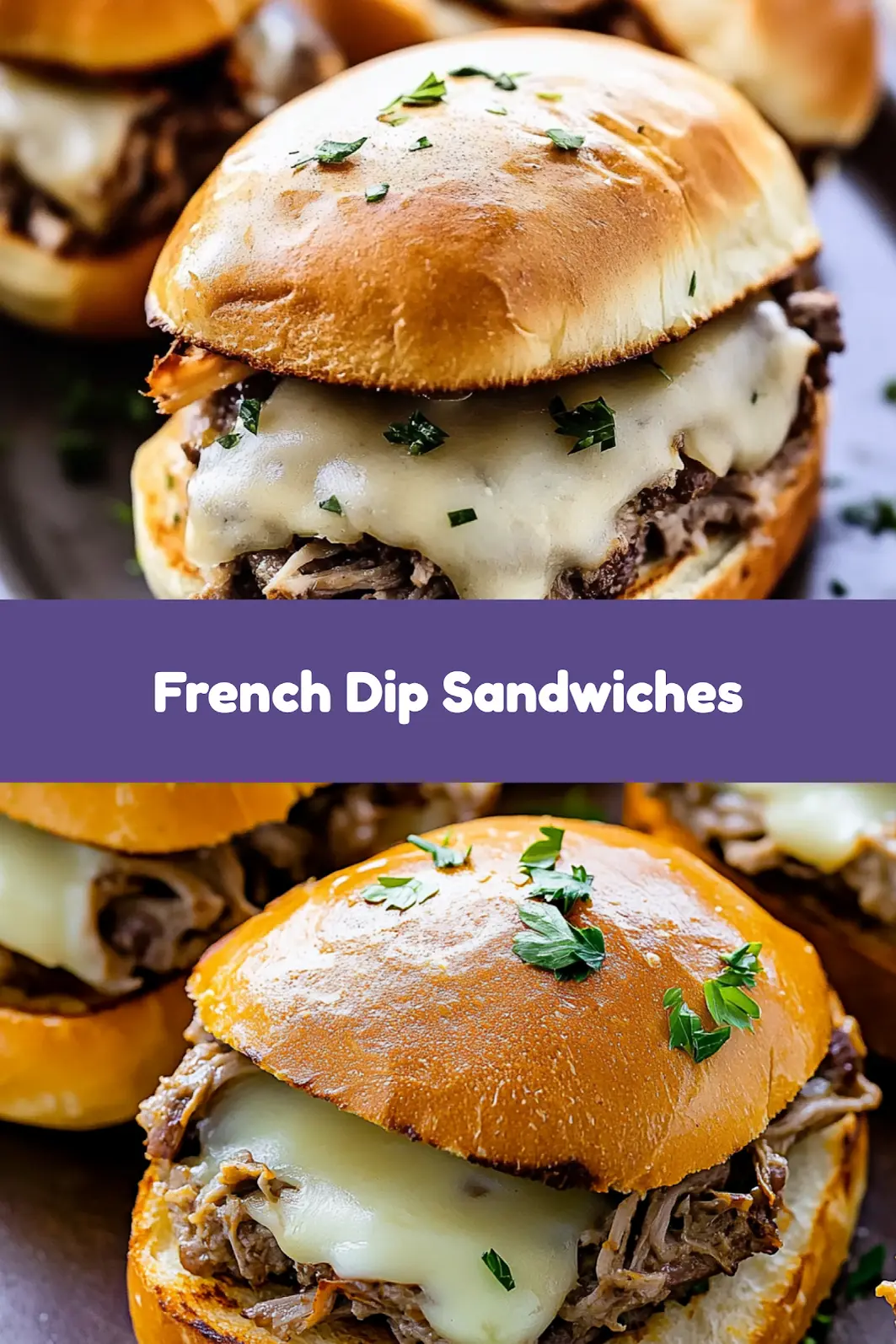 Crafting Crockpot French Dip Sandwiches Easy Dinner 7 Crockpot French dip sandwiches with tender shredded beef and bowls of au jus for dipping