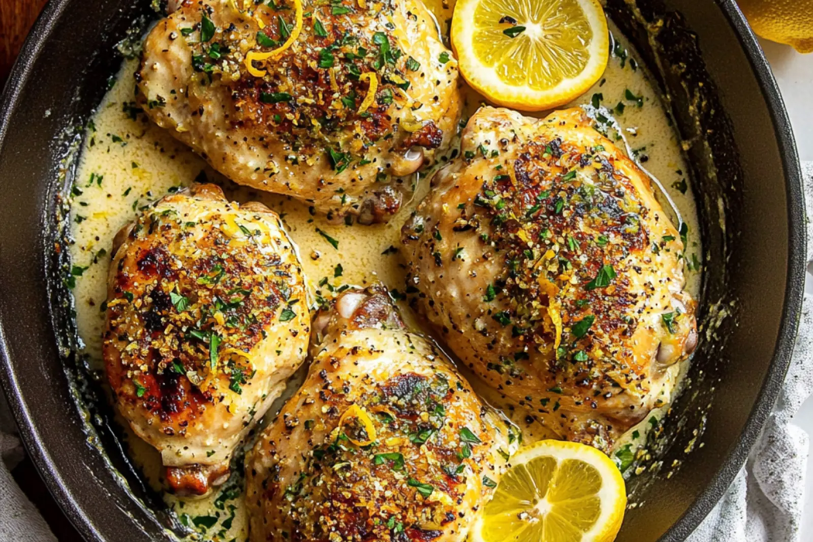 Creamy Lemon Garlic Chicken Thighs Easy Weeknight Dinner